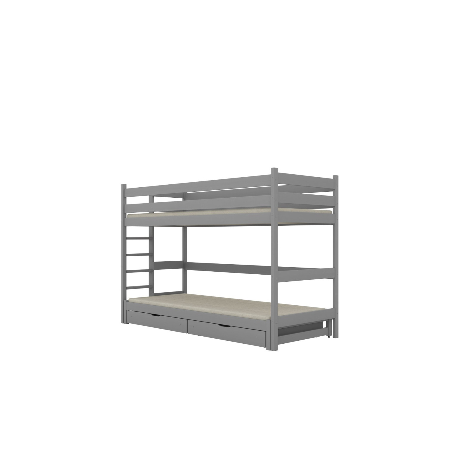 Łóżko Antek 1 - 160x80, kolor szary, z wysuwanym spaniem i szufladami