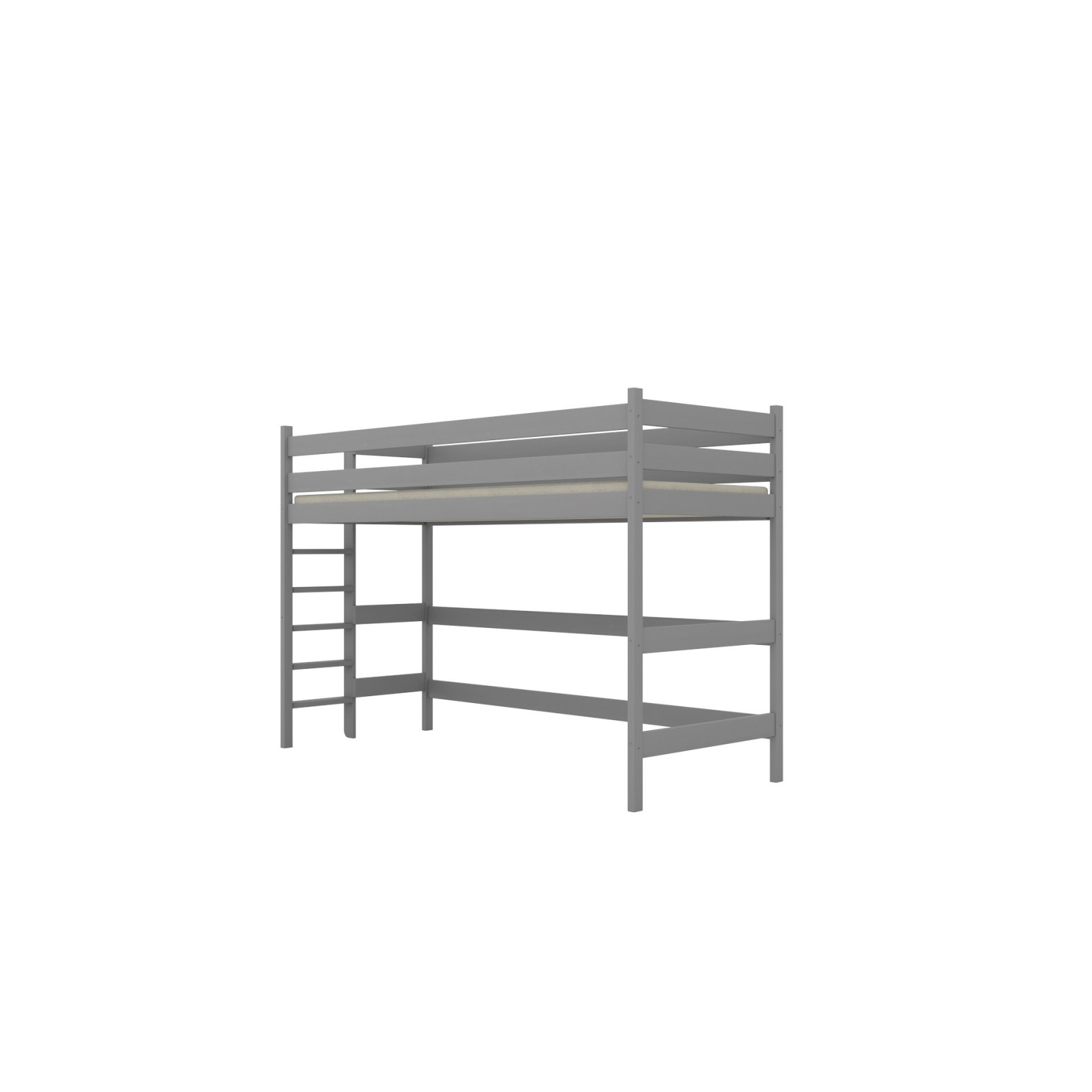 Łóżko Antek 1 - 180x80, kolor szary, z wysuwanym spaniem, materac piankowo-lateksowy