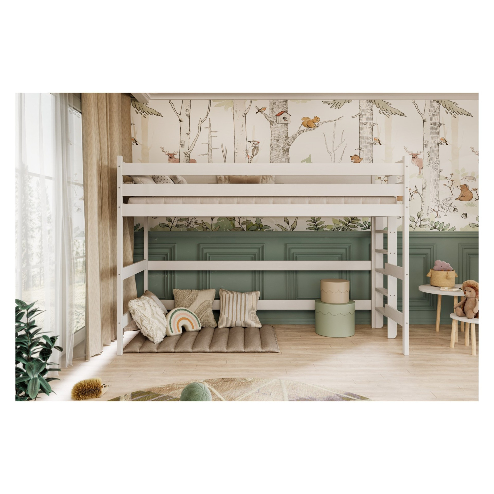 Łóżko Antek 1 - 180x80, kolor biały, materac piankowo-lateksowy