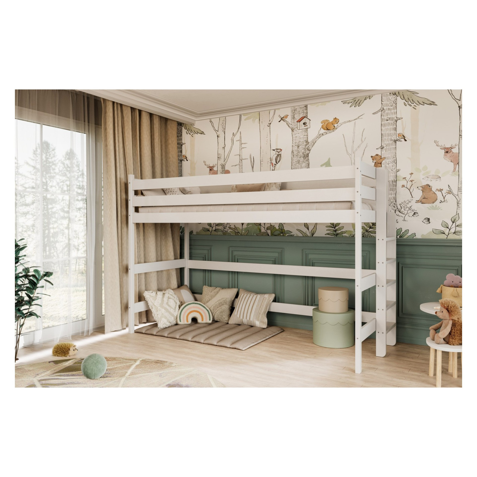 Łóżko Antek 1 - 180x80, kolor biały, materac piankowy