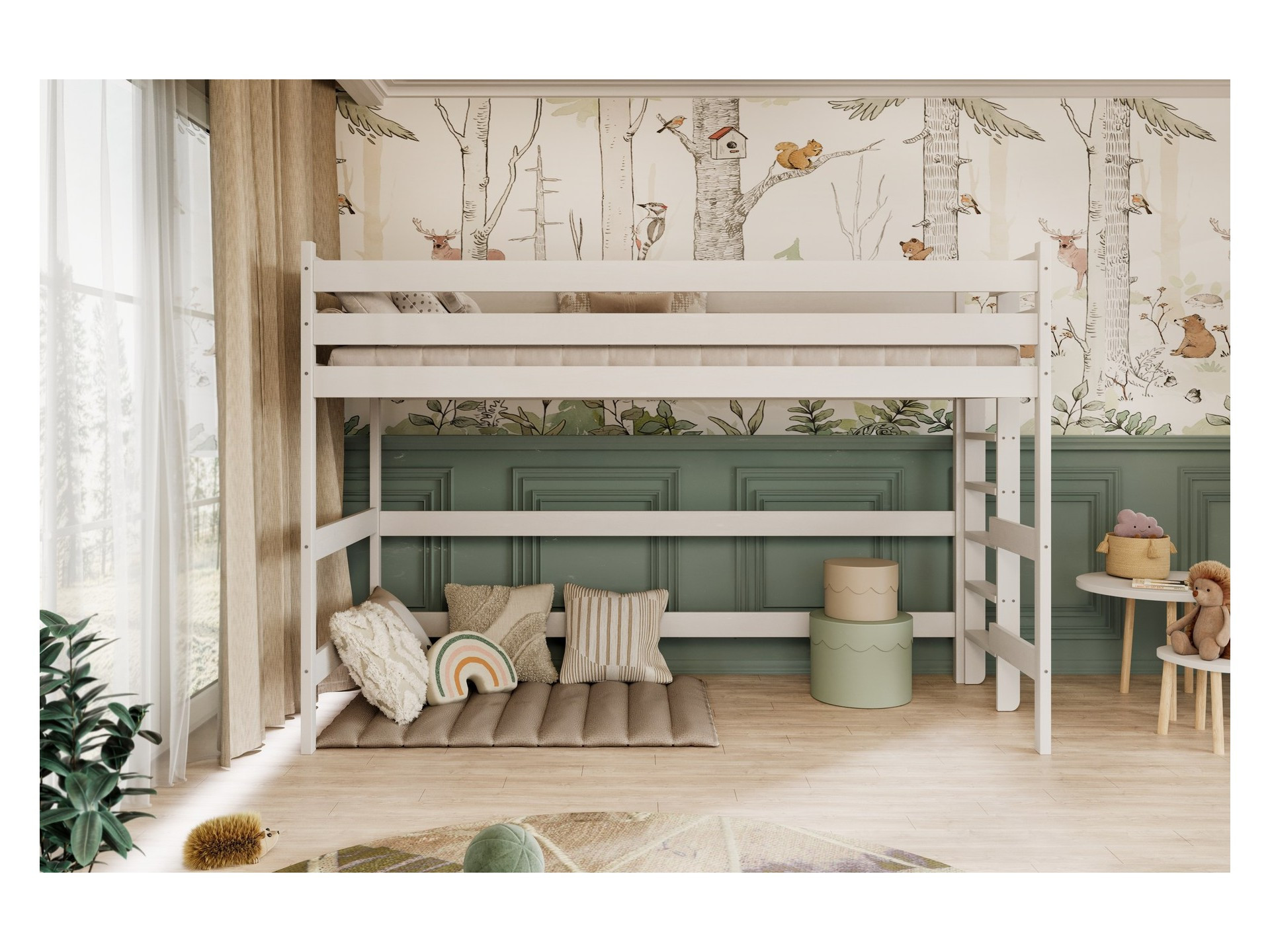 Łóżko Antek 1 - 200x80, kolor biały, materac piankowo-kokosowy