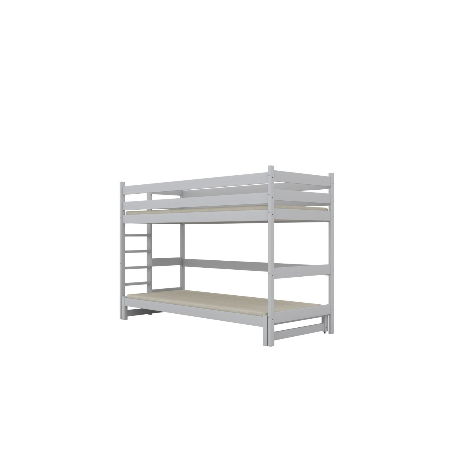 Łóżko Antek 1 - 180x90, kolor biały, z wysuwanym spaniem i szufladami, materac piankowo-lateksowo-kokosowy