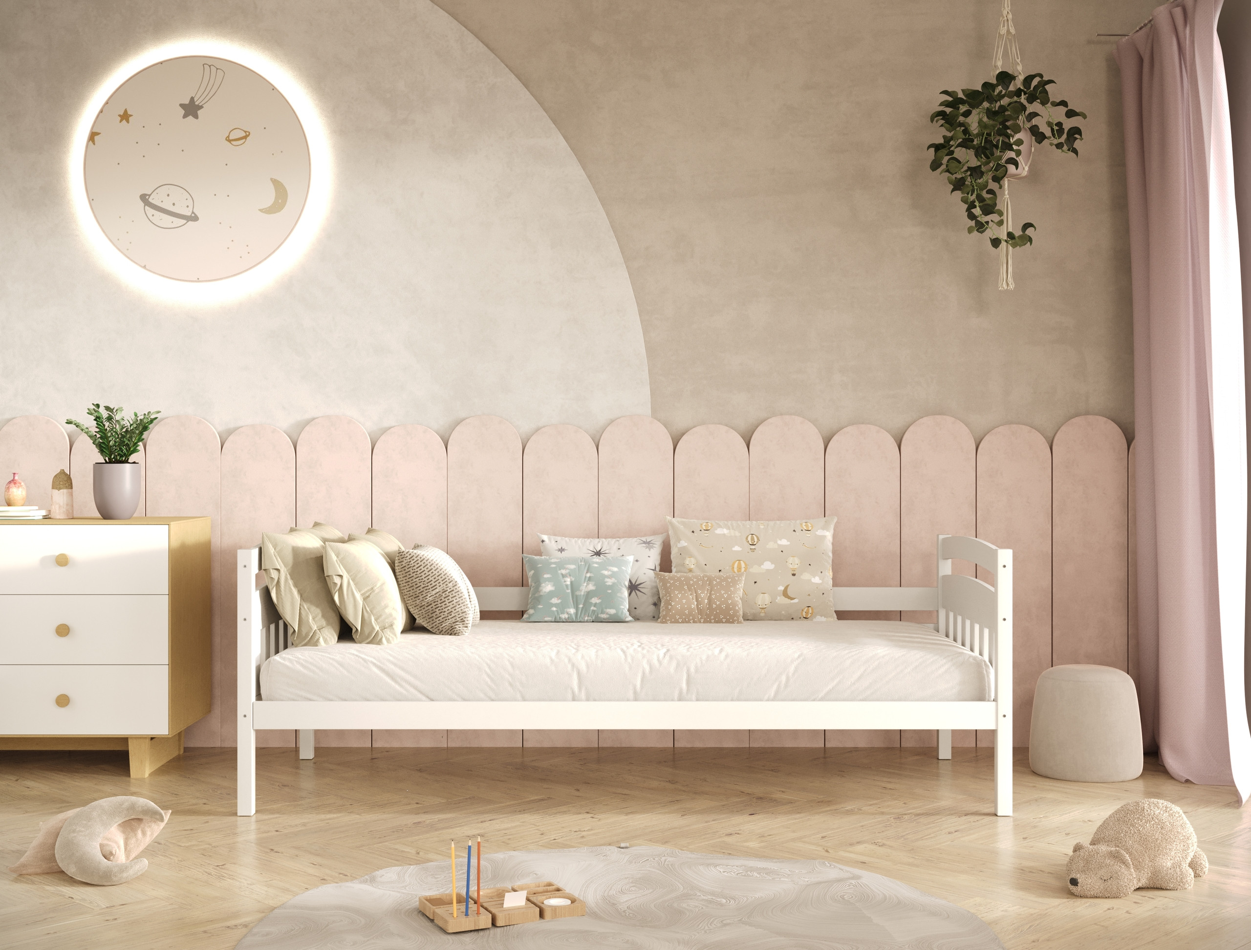 Łóżko Tosia - 180x80, kolor biały, z barierką