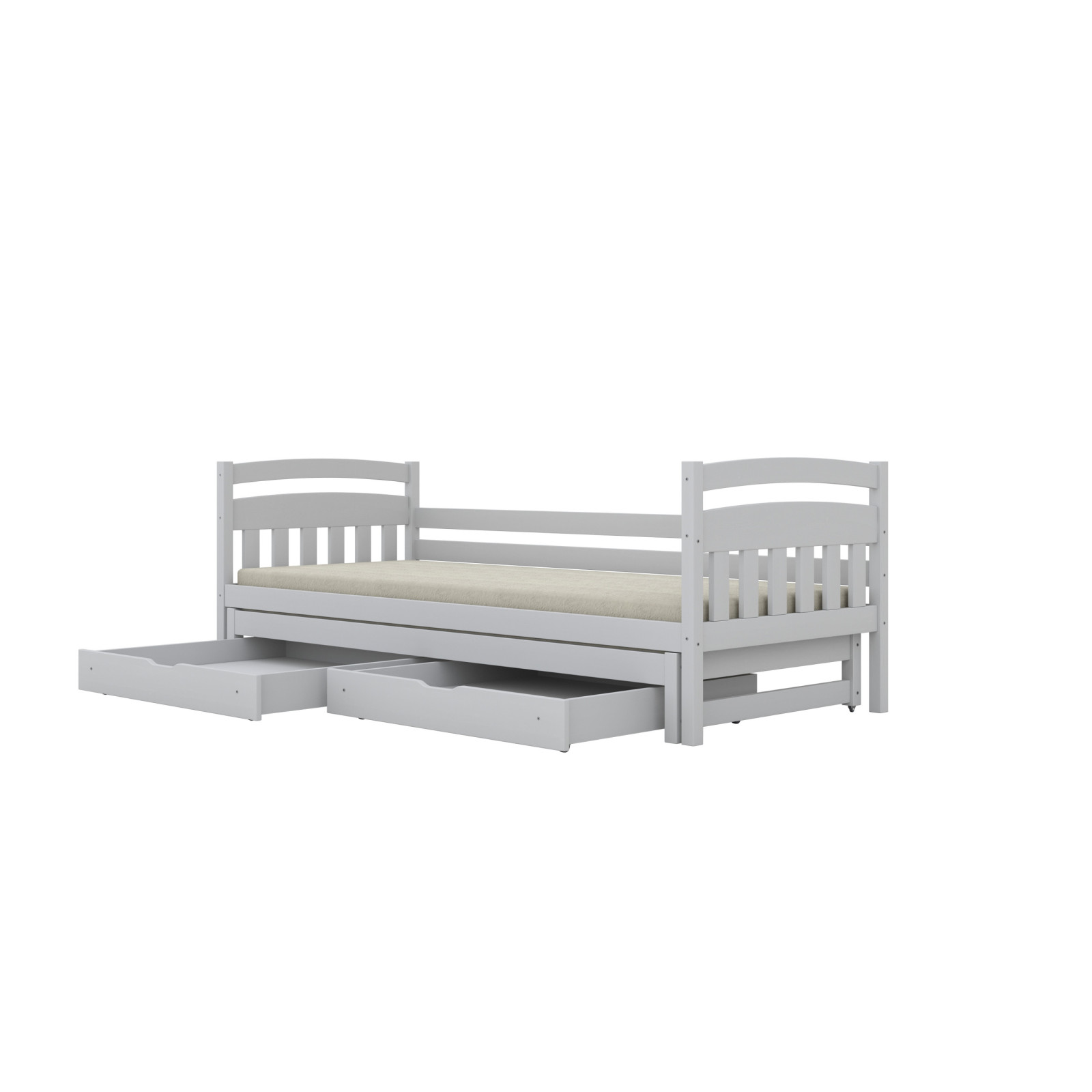 Łóżko Tosia - 200x80, kolor biały, materac lateksowo-kokosowy