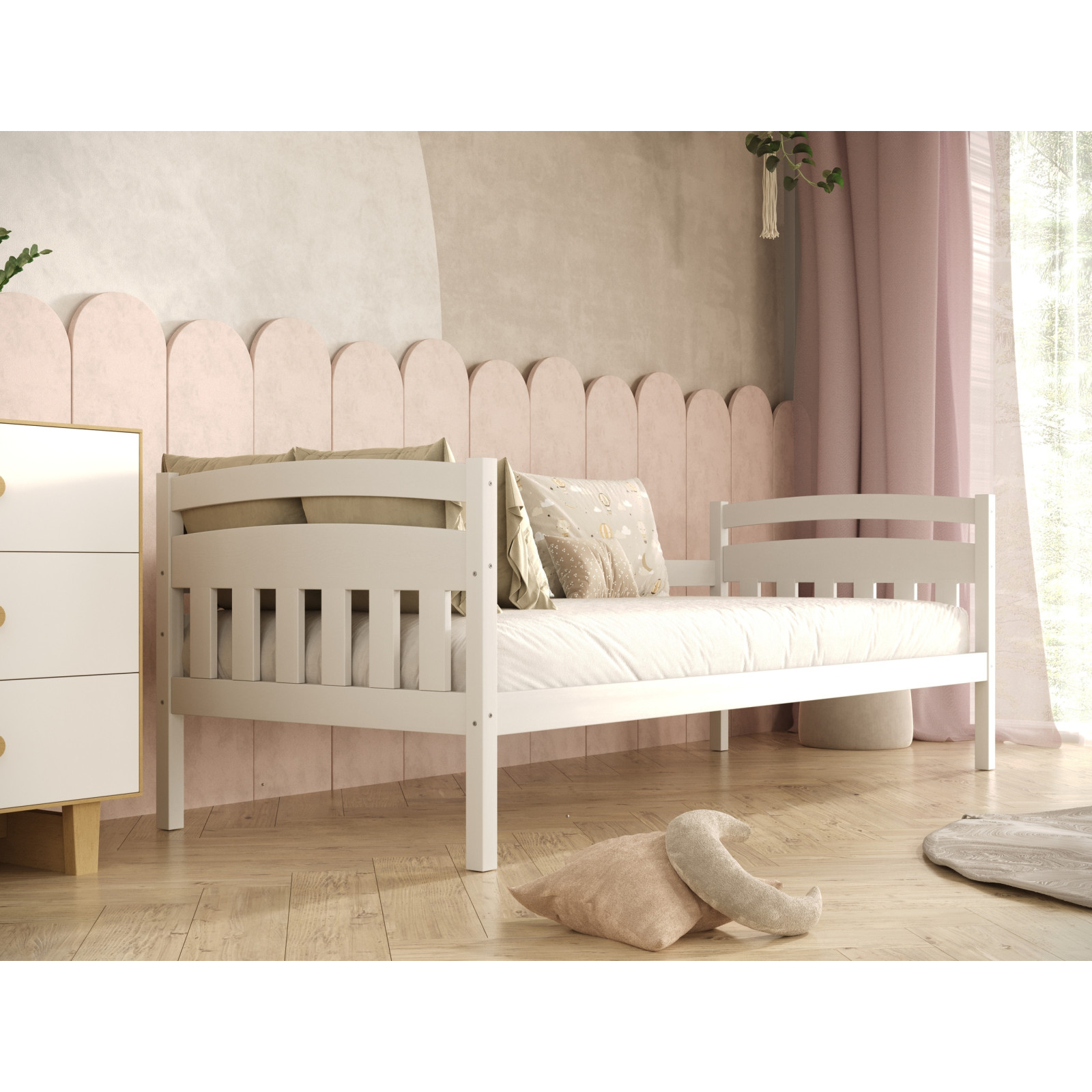 Łóżko Tosia - 200x90, kolor biały, z szufladami, materac piankowy