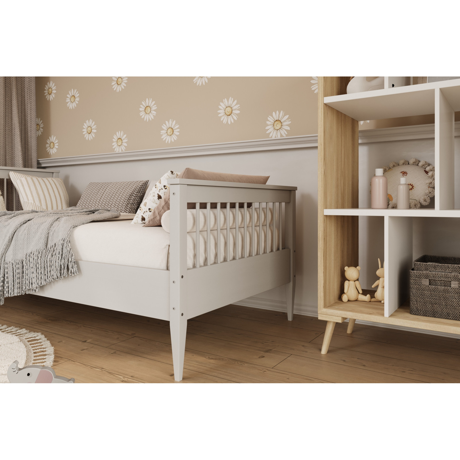 Łóżko Emilia - 180x80, kolor białe, materac piankowy