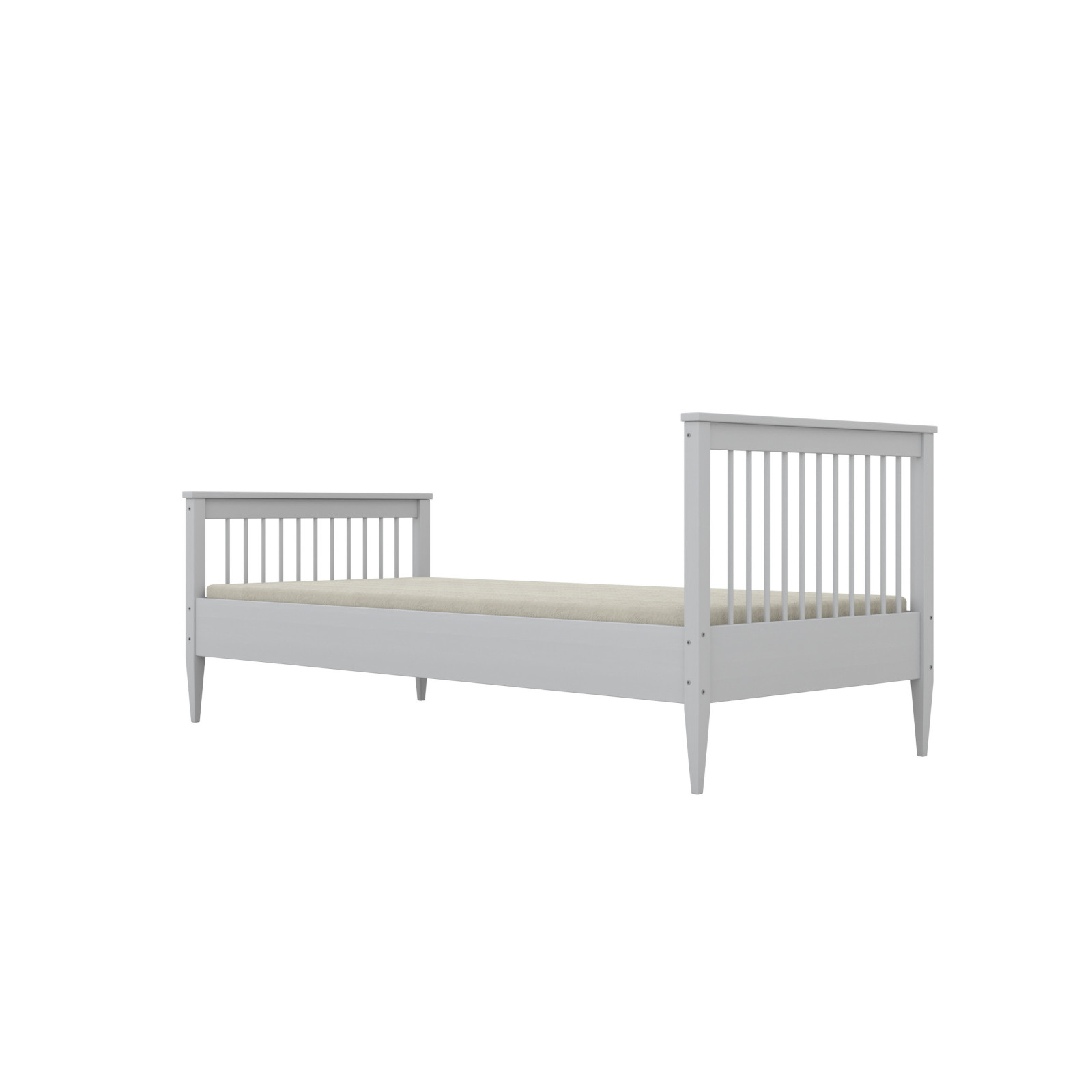 Łóżko Emilia - 180x80, kolor białe, materac lateksowy