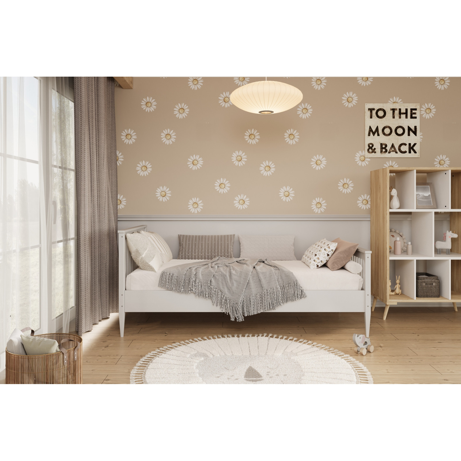 Łóżko Emilia - 180x80, kolor białe, materac lateksowy