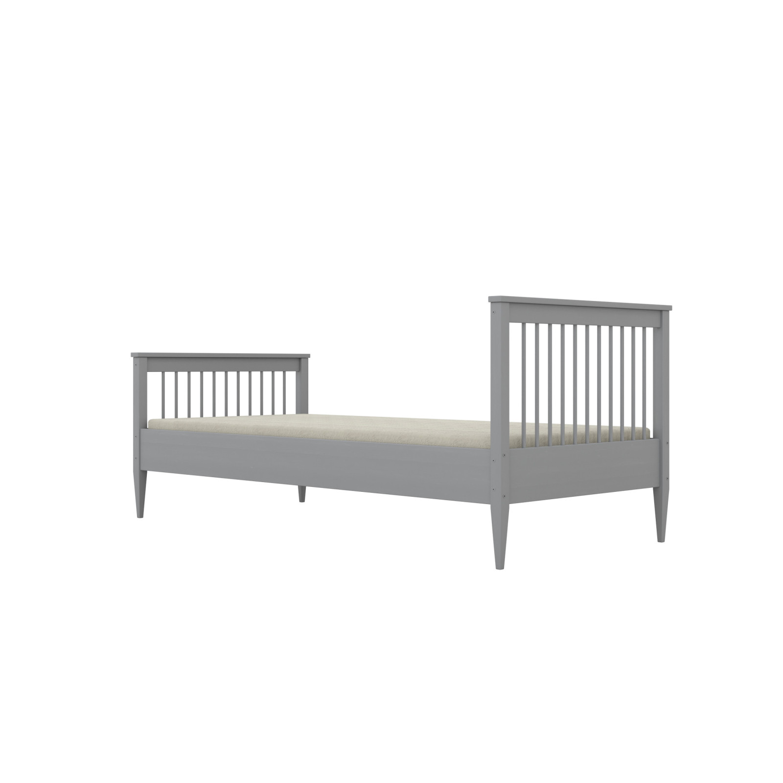 Łóżko Emilia - 180x90, kolor szare, materac piankowy