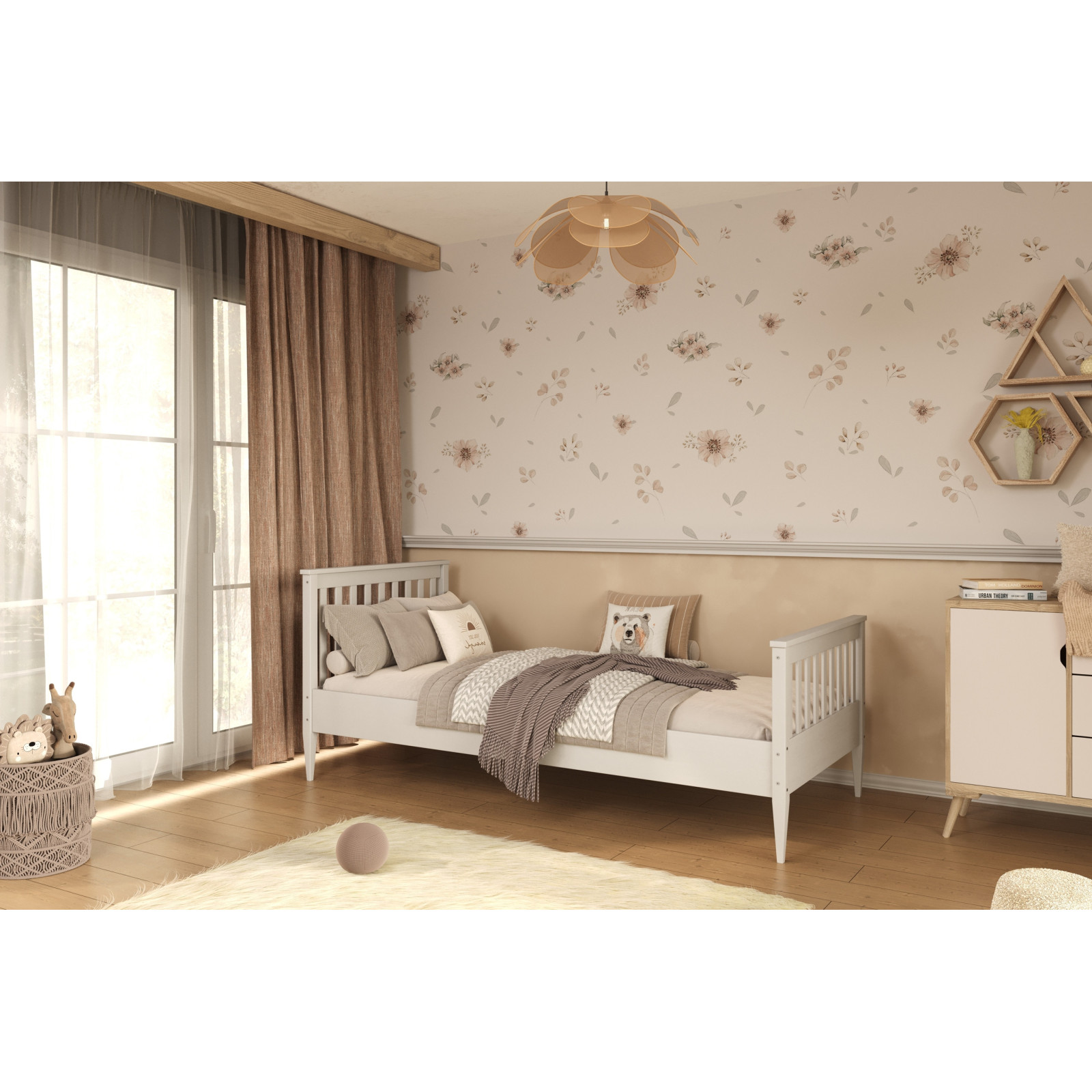 Łóżko Ignaś - 160x80, kolor białe, materac piankowy