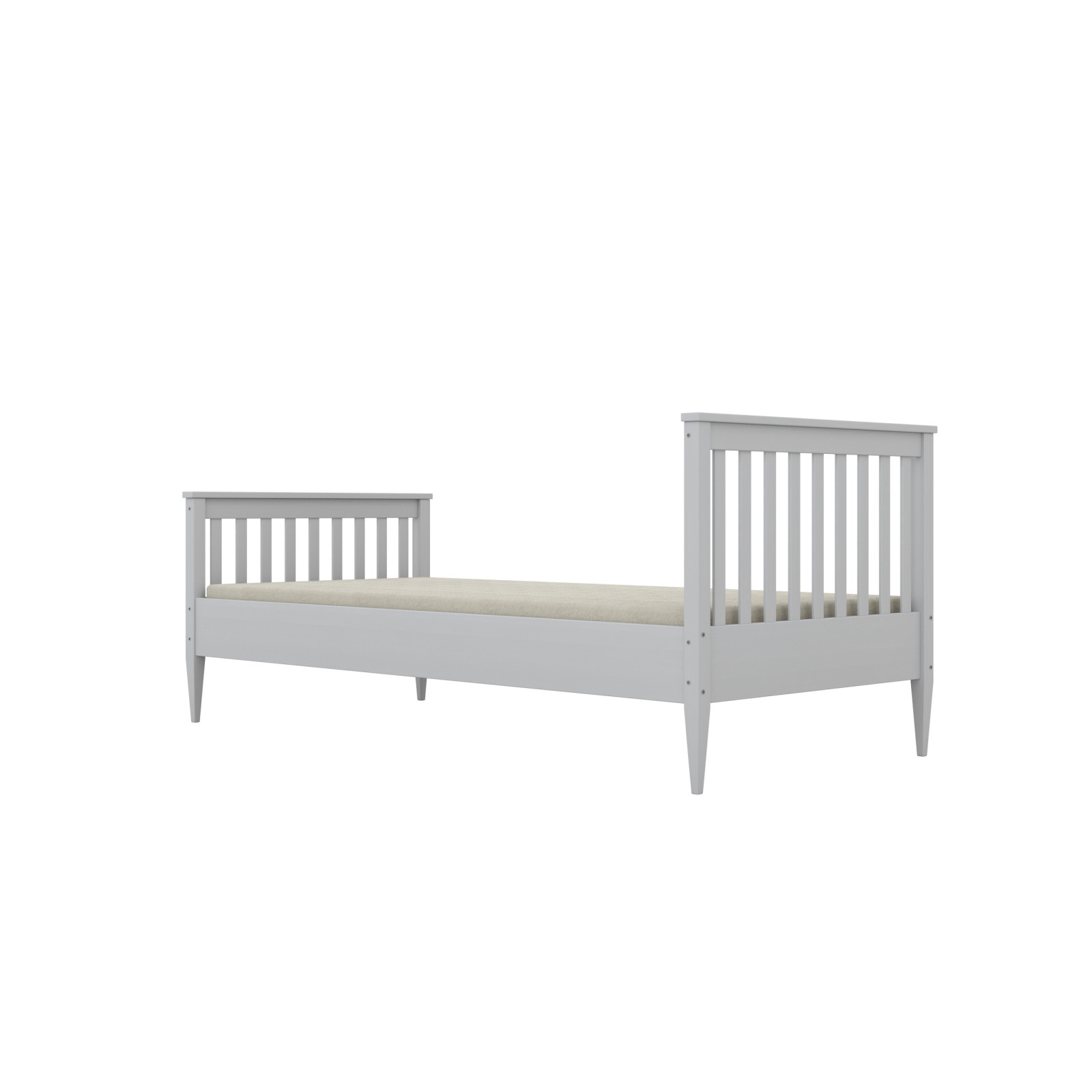 Łóżko Ignaś - 200x80, kolor białe, materac piankowy