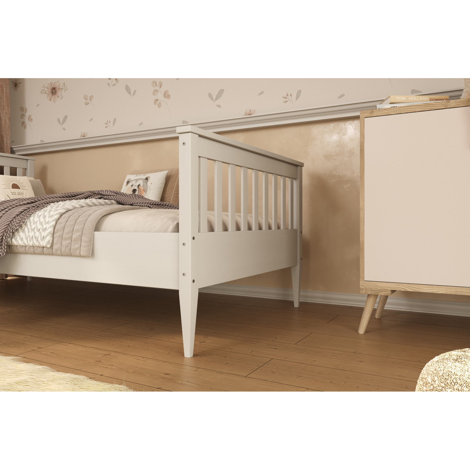 Łóżko Ignaś - 200x90, kolor białe, materac lateksowo-kokosowy