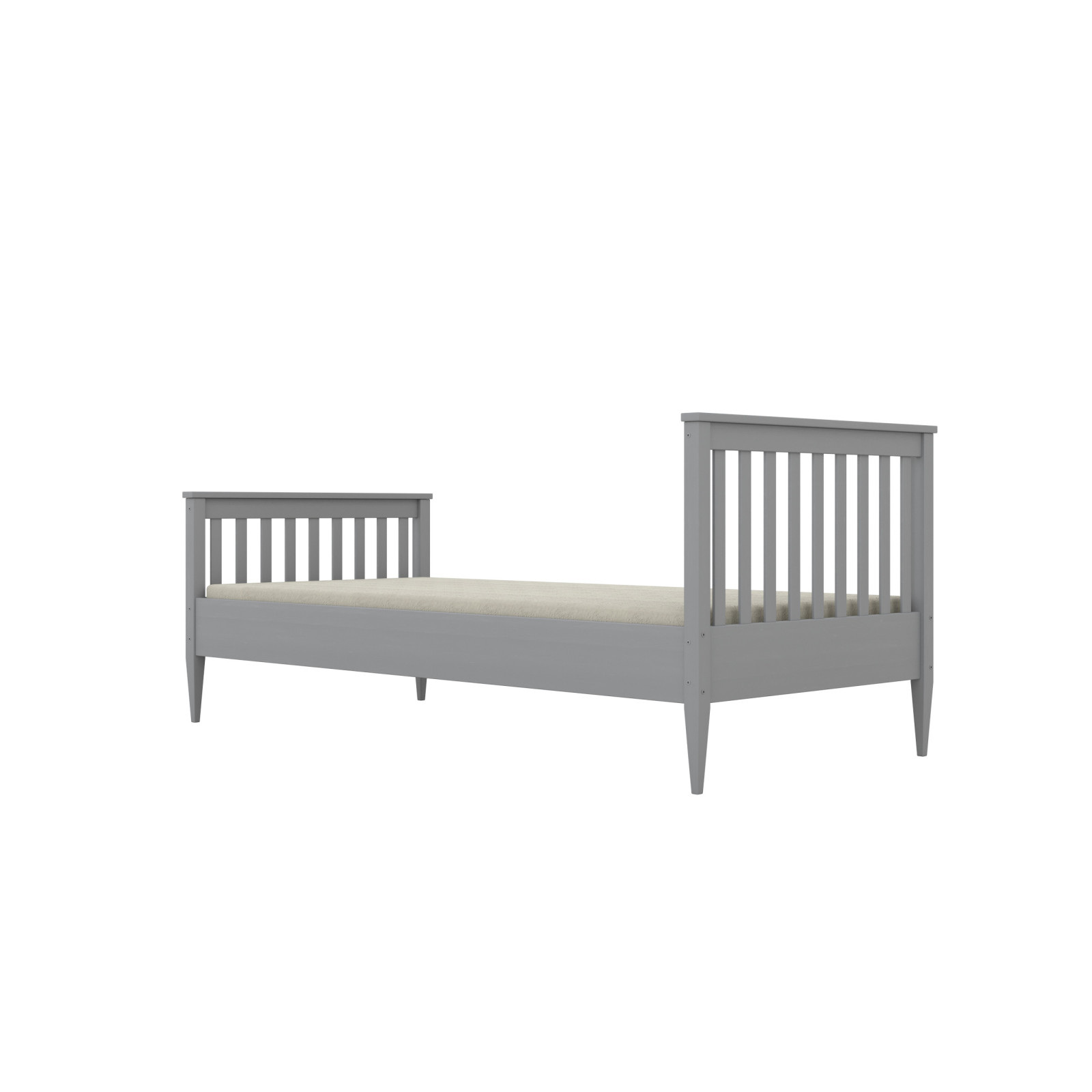 Łóżko Ignaś - 200x90, kolor szare, materac lateksowy