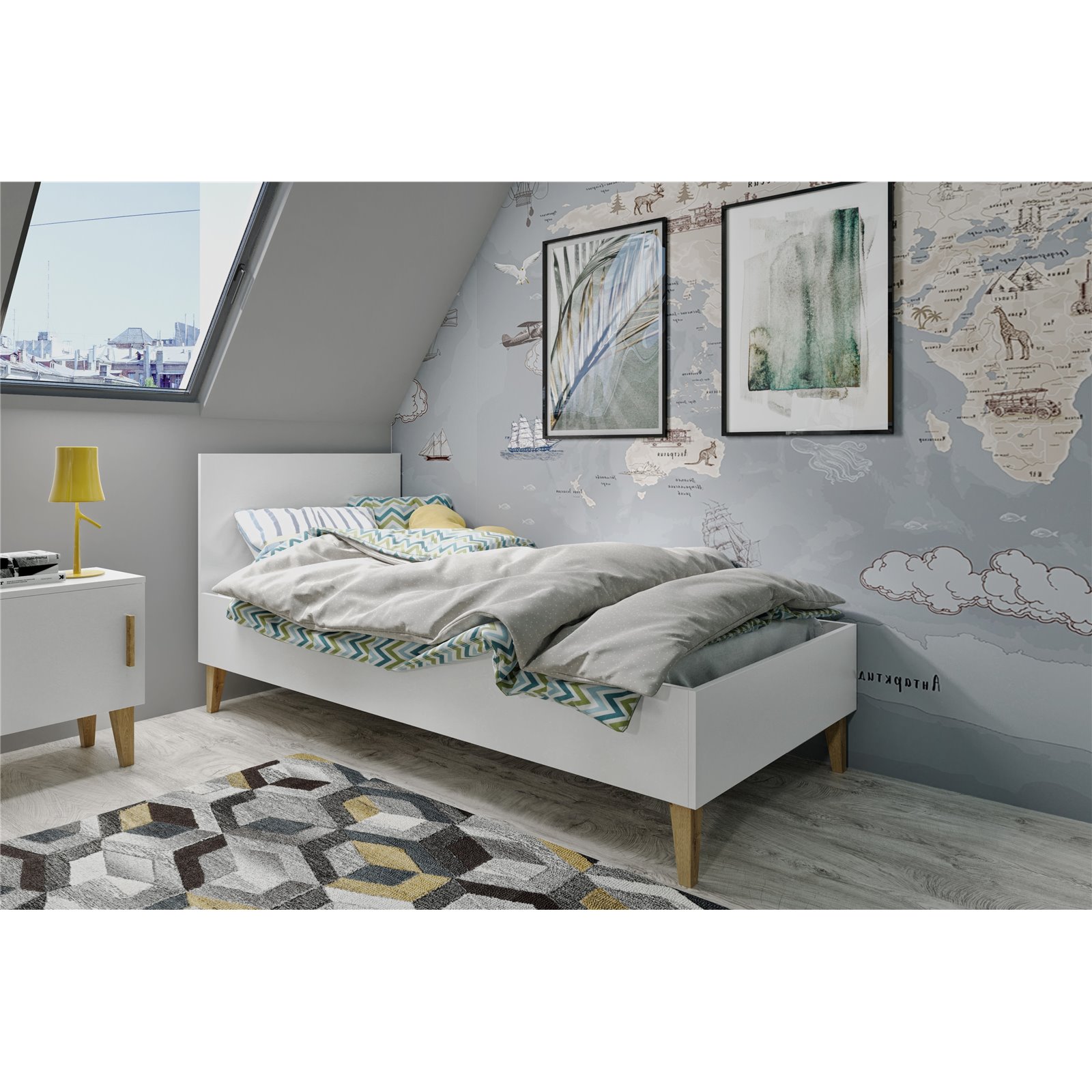 Łóżko dziecięce Kubi białe