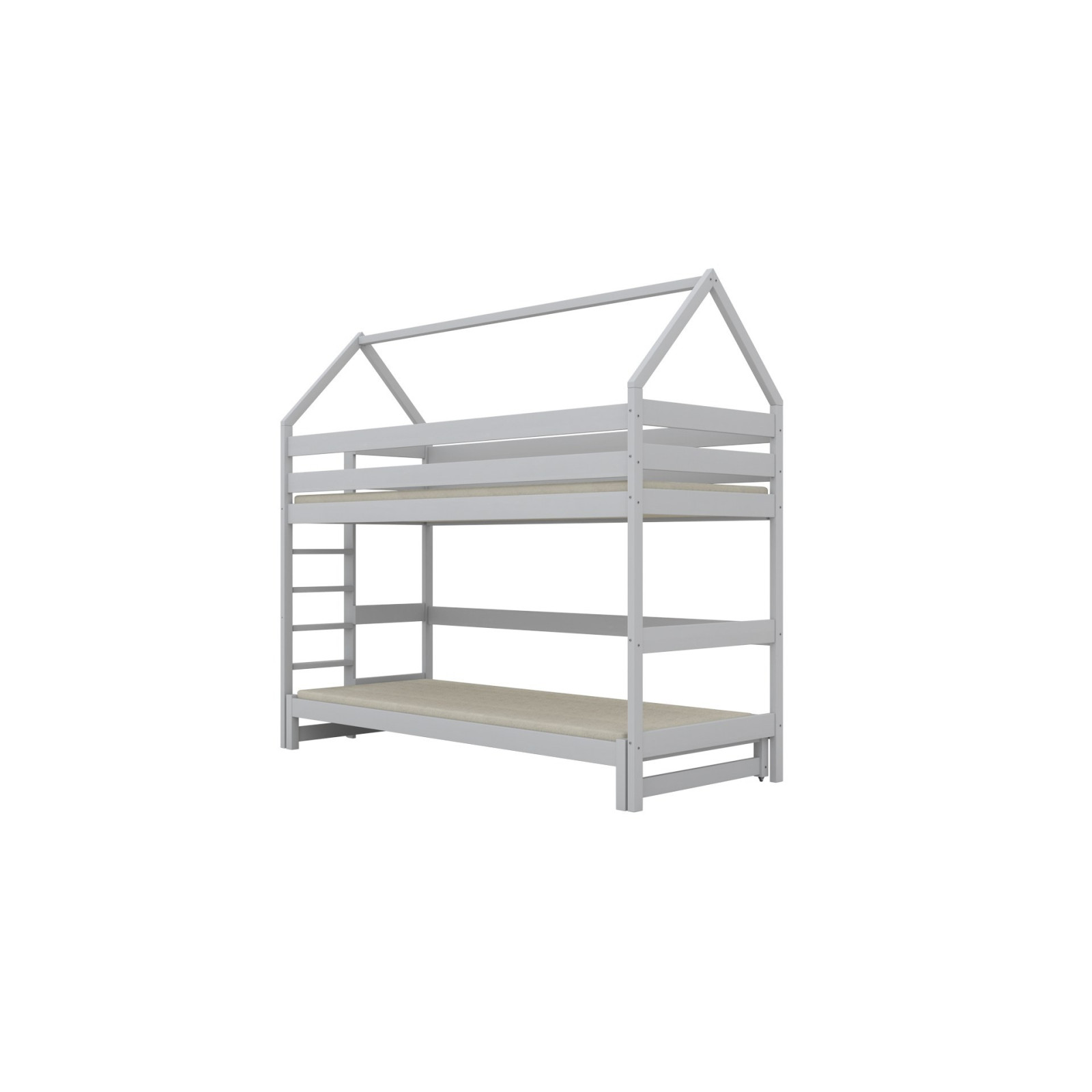 Łóżko Eryk 1 - 180x80, kolor biały, z wysuwanym spaniem, materac piankowo-lateksowo-kokosowy