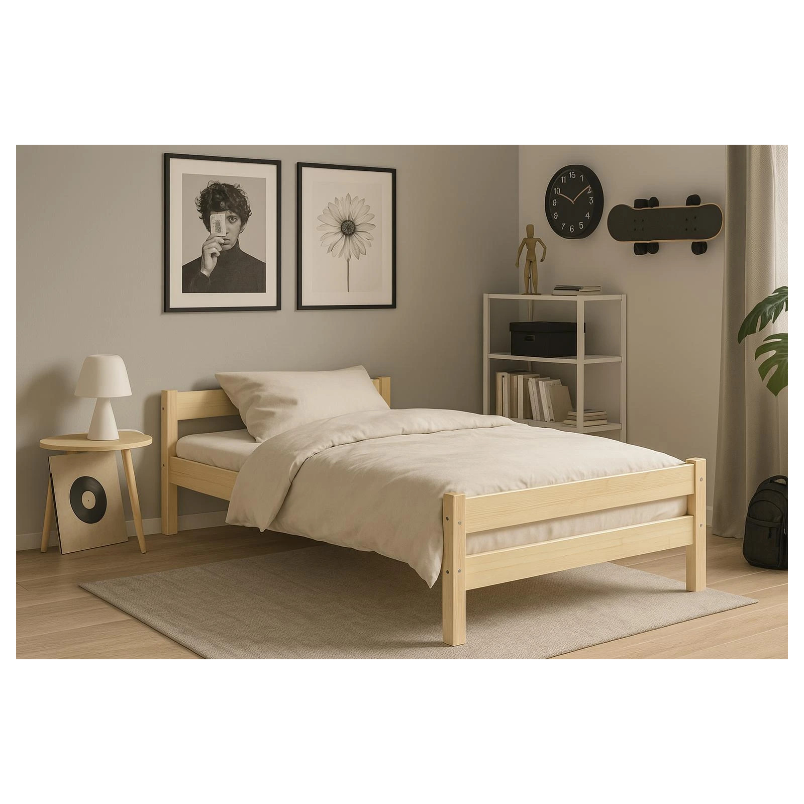 Łóżko Aleks - 180x90, materac piankowy