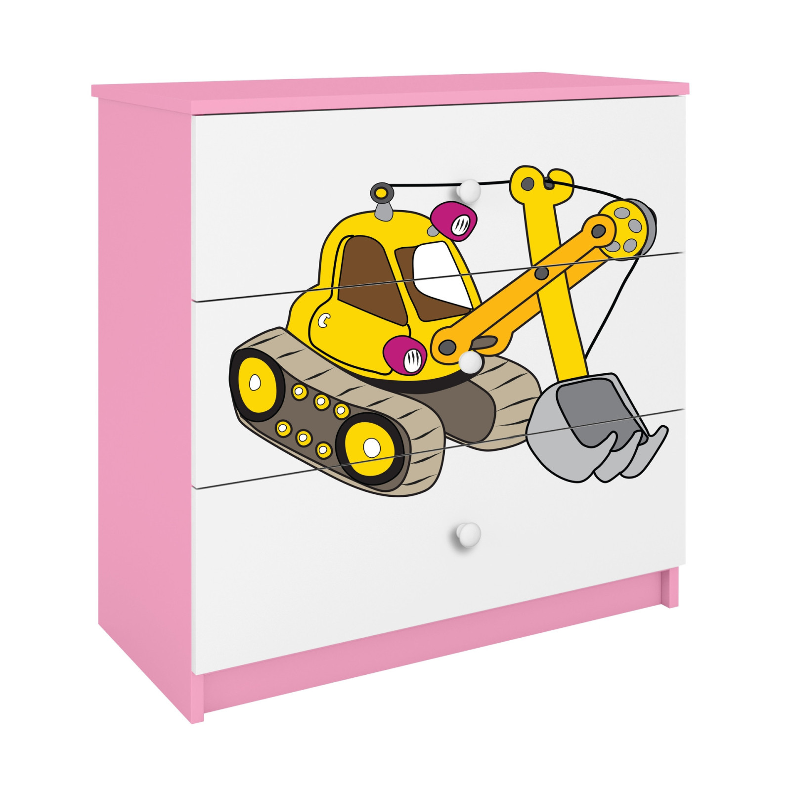 Komoda Babydreams Koparka - kolor różowy