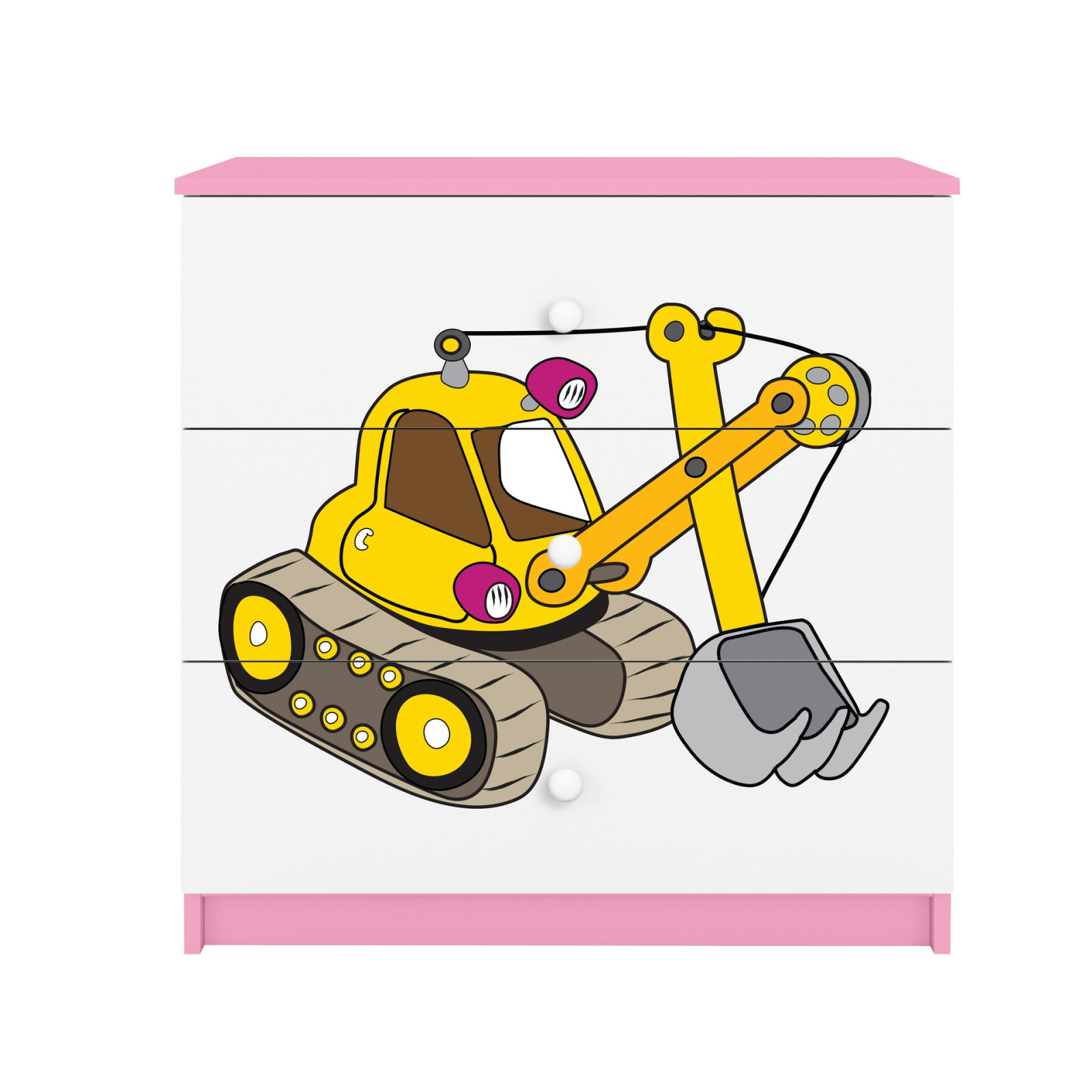 Komoda Babydreams Koparka - kolor różowy