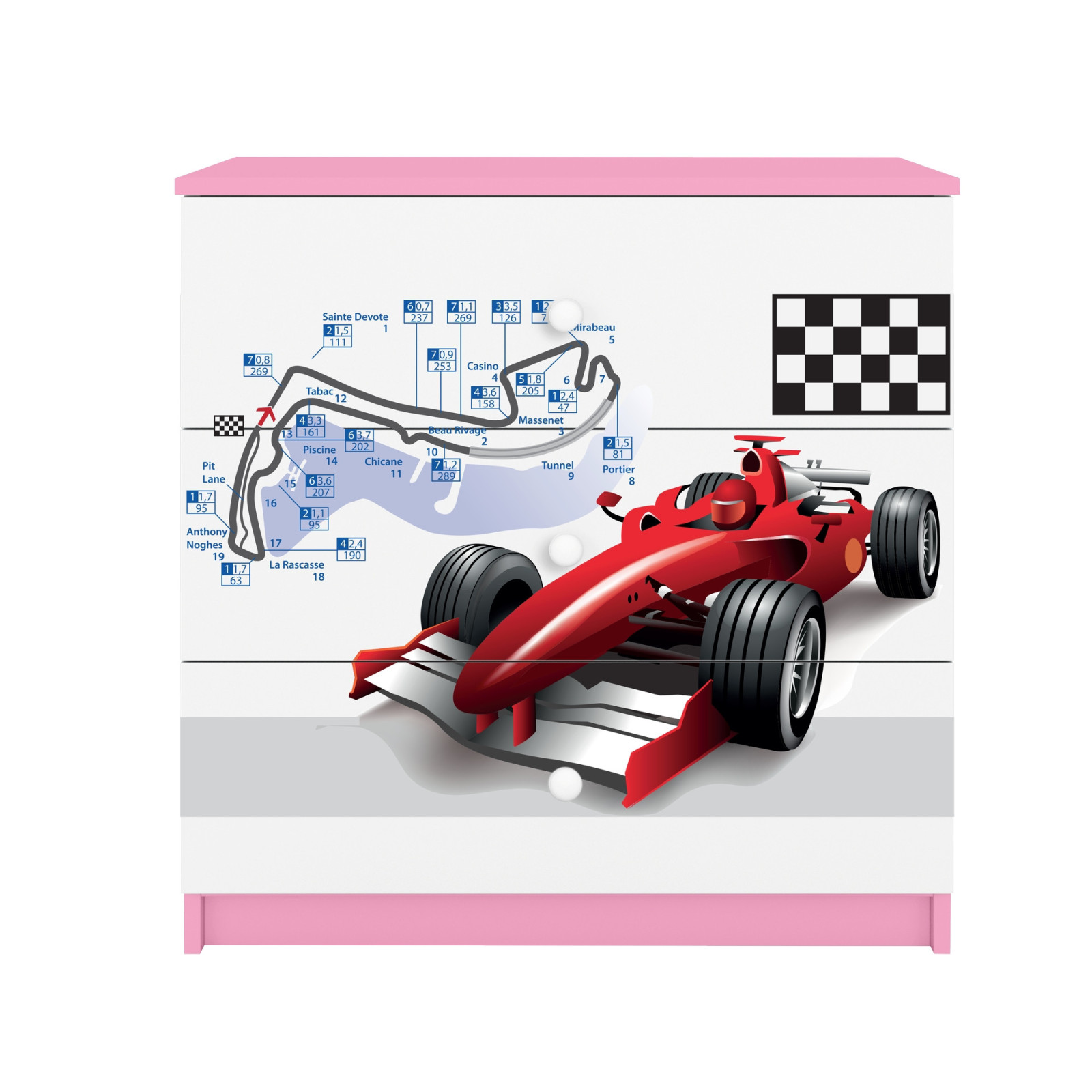 Komoda Babydreams Formuła - kolor różowy