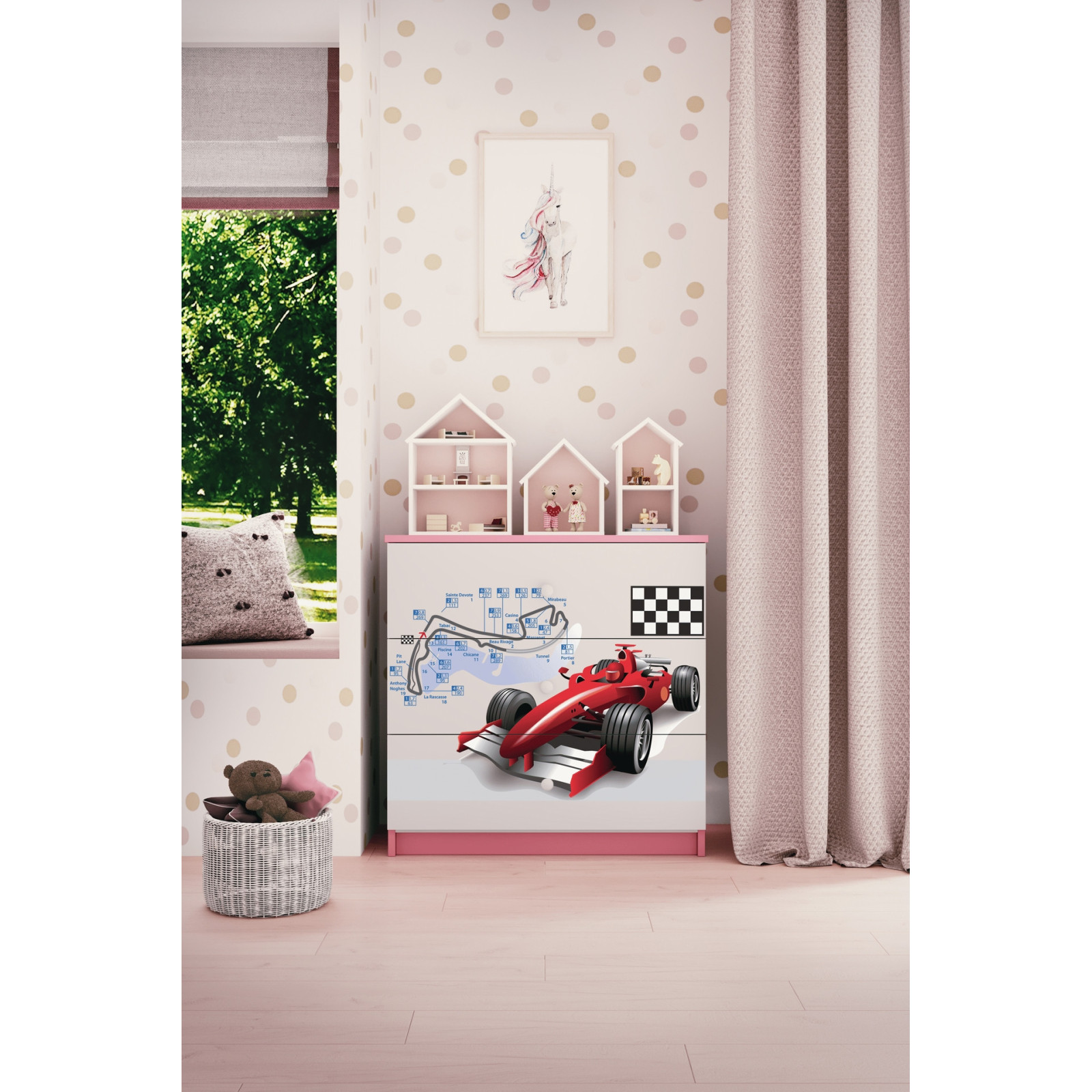 Komoda Babydreams Formuła - kolor różowy