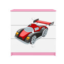 Komoda Babydreams Auto wyścigowe - kolor różowy
