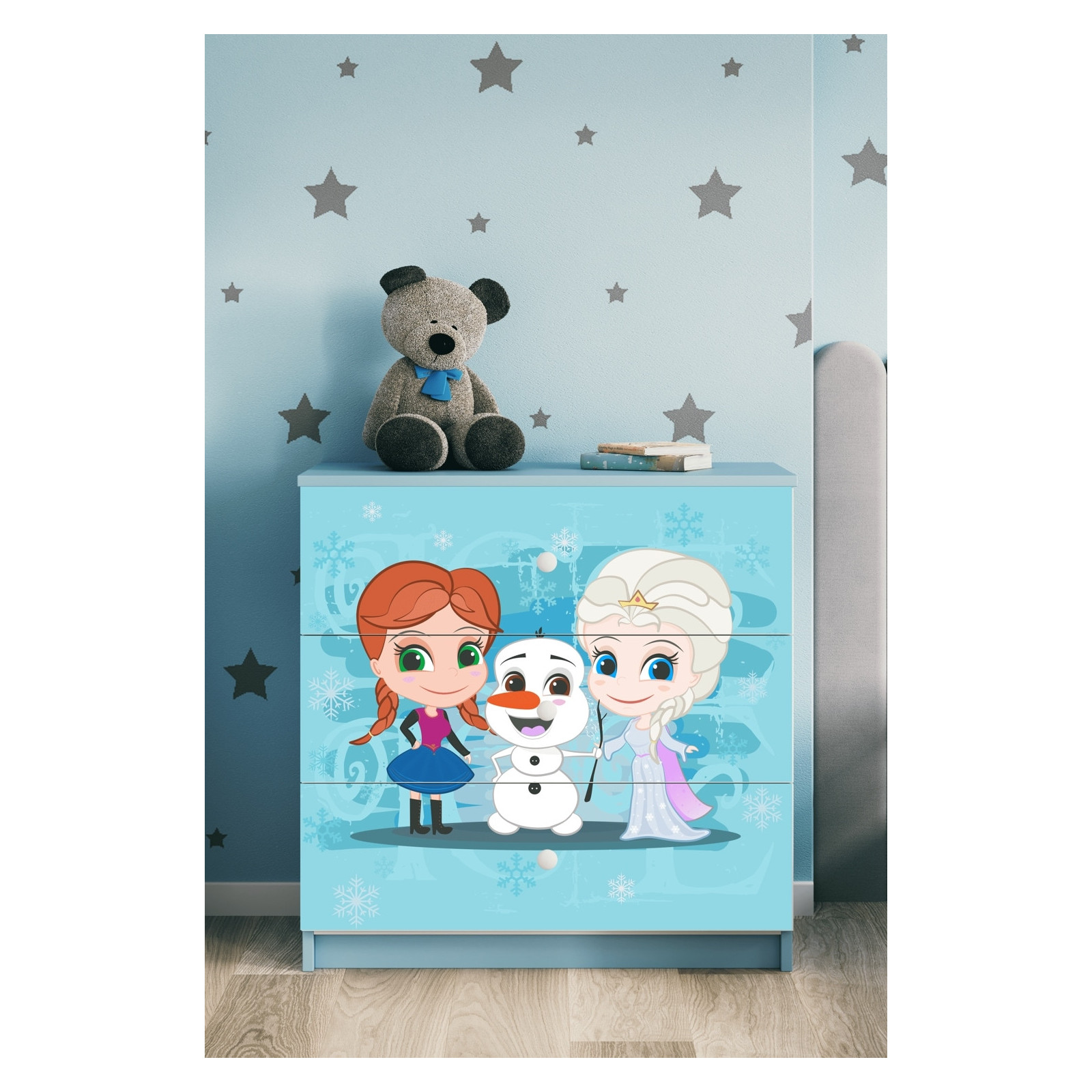 Komoda Babydreams Kraina lodu - kolor zielony