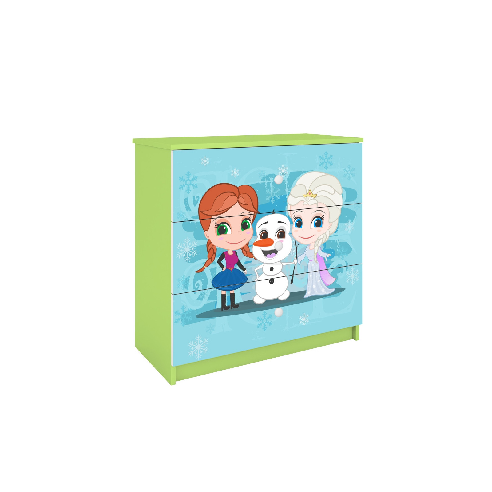 Komoda Babydreams Kraina lodu - kolor zielony