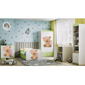 Komoda Babydreams Miś z kwiatkami - kolor zielony