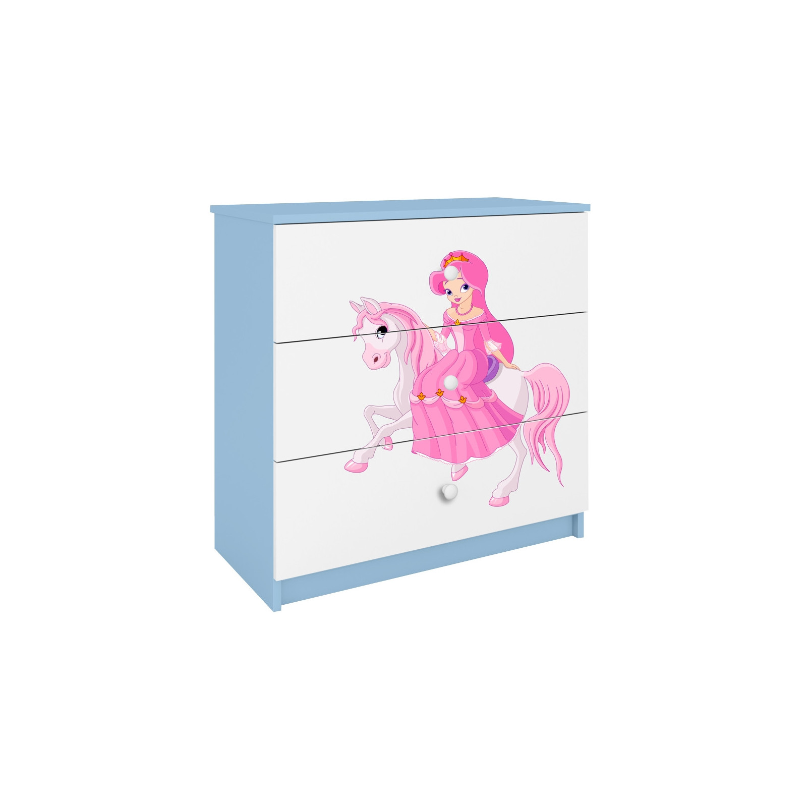 Komoda Babydreams Księżniczka na koniku - kolor niebieski