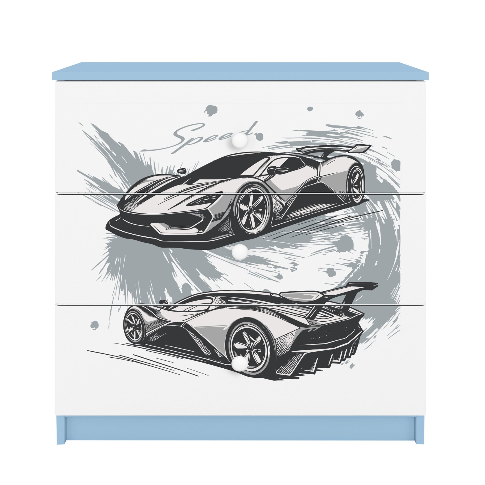 Komoda babydreams niebieska Auto sportowe