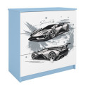 Komoda babydreams niebieska Auto sportowe