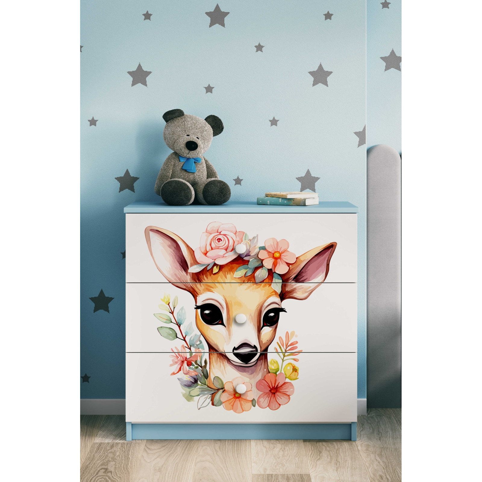 Komoda babydreams niebieska Bambi