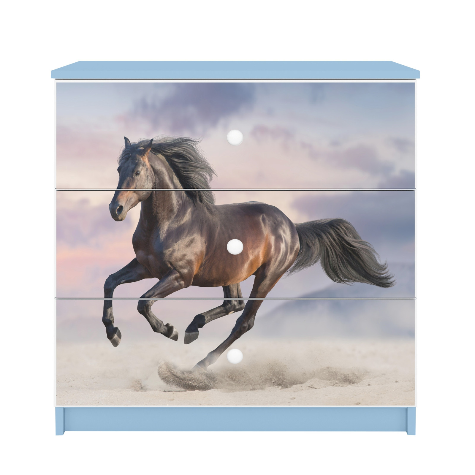 Komoda babydreams niebieska Koń w galopie