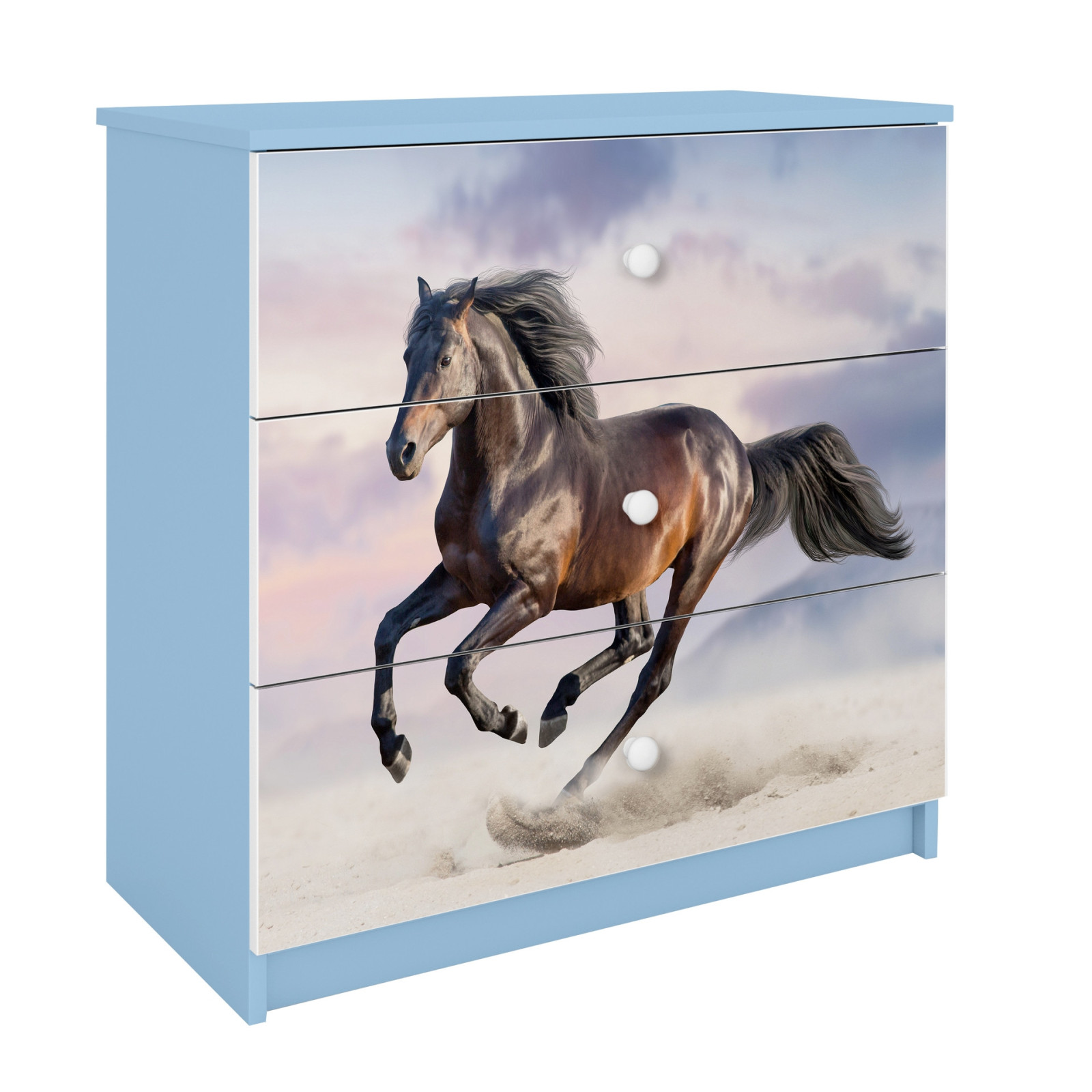 Komoda babydreams niebieska Koń w galopie