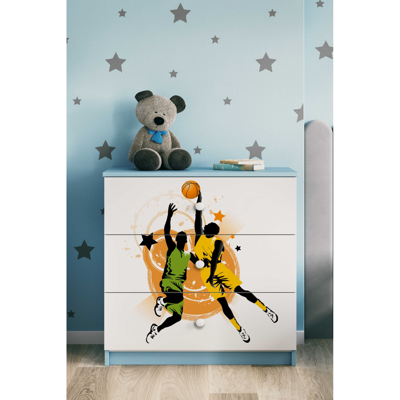 Komoda babydreams niebieska Koszykówka