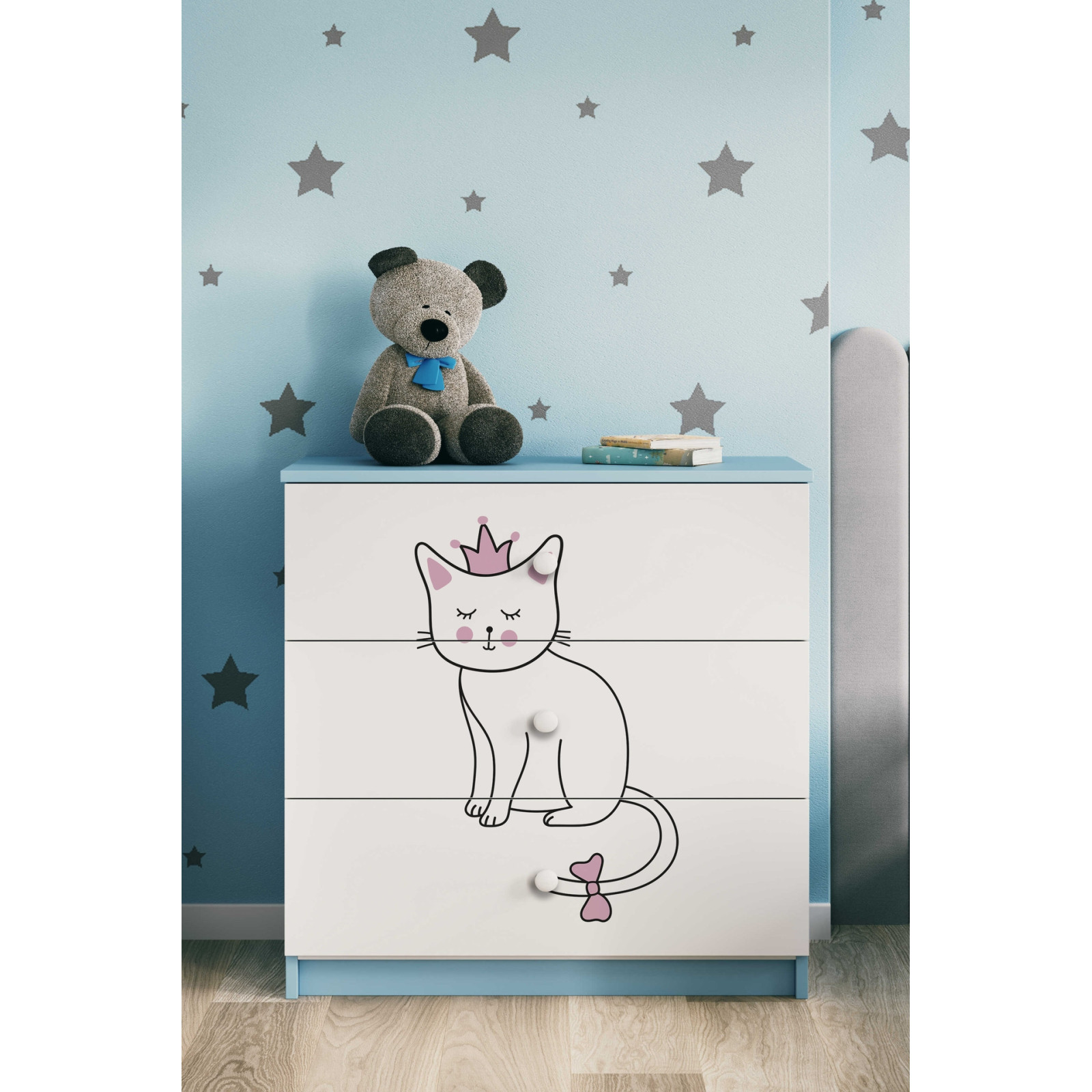 Komoda babydreams niebieska Kot