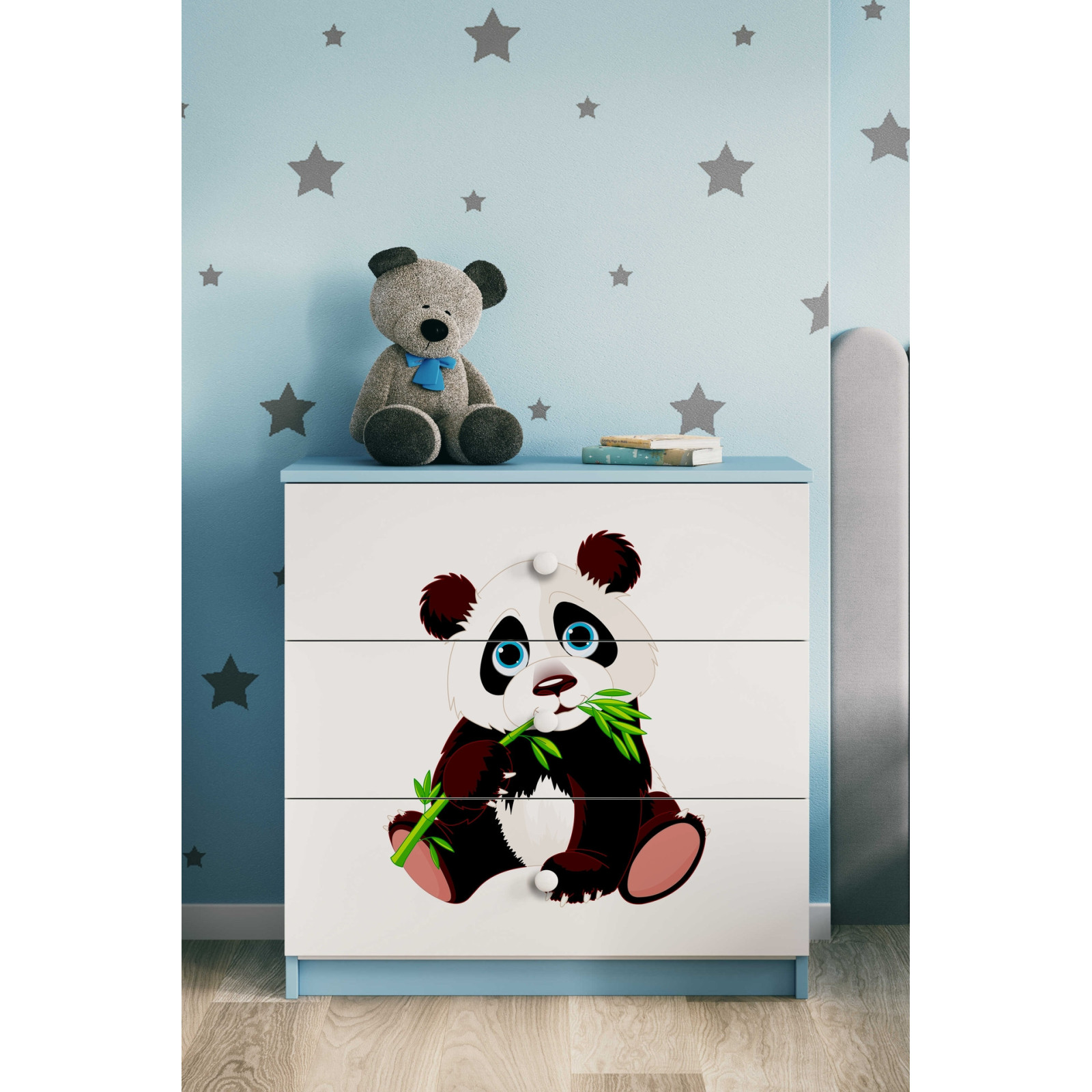 Komoda babydreams niebieska panda 2