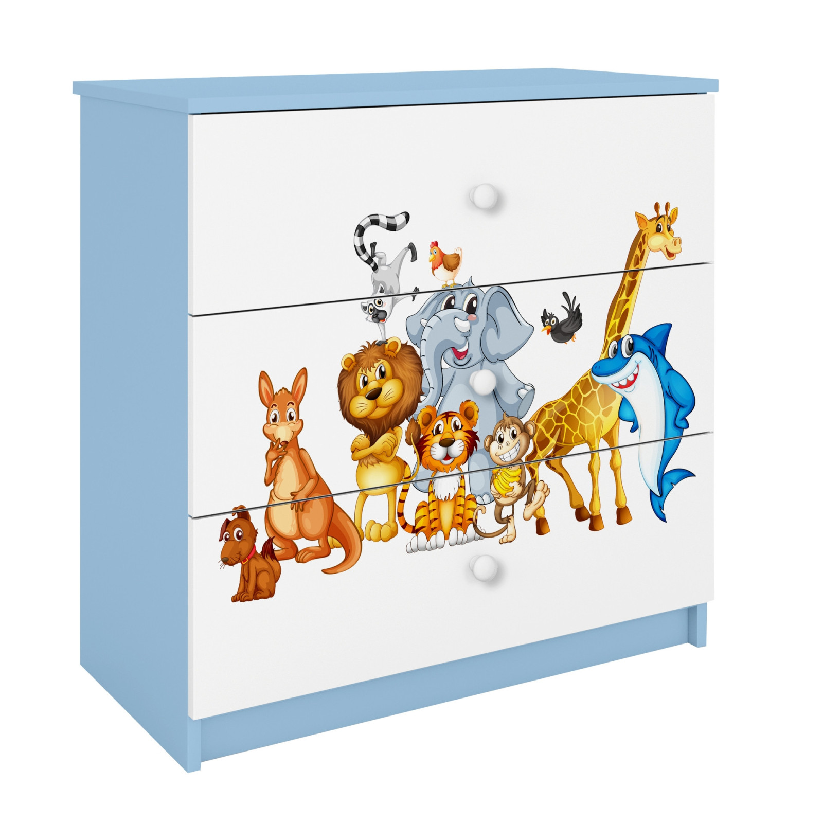 Komoda babydreams niebieska Zwierzęta