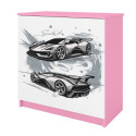 Komoda babydreams różowa Auto sportowe