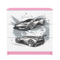 Komoda babydreams różowa Auto sportowe