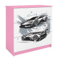 Komoda babydreams różowa Auto sportowe