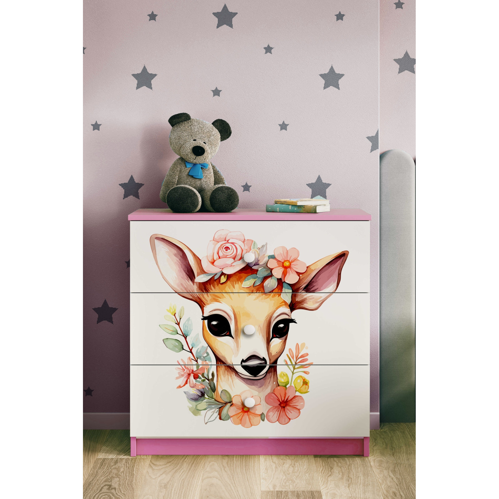 Komoda babydreams różowa Bambi