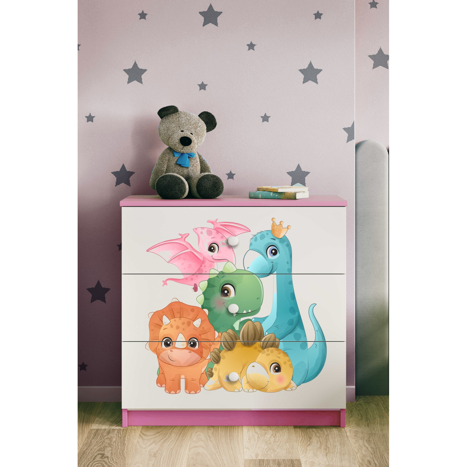 Komoda babydreams różowa Dinusie