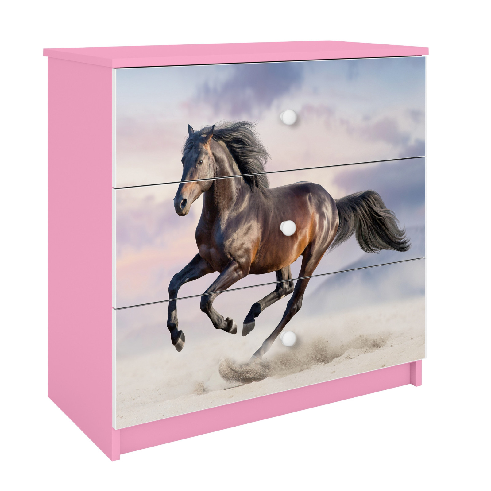 Komoda babydreams różowa Koń w galopie