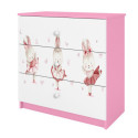 Komoda babydreams różowa Króliczki z motylkami