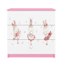 Komoda babydreams różowa Króliczki z motylkami