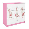 Komoda babydreams różowa Króliczki z motylkami