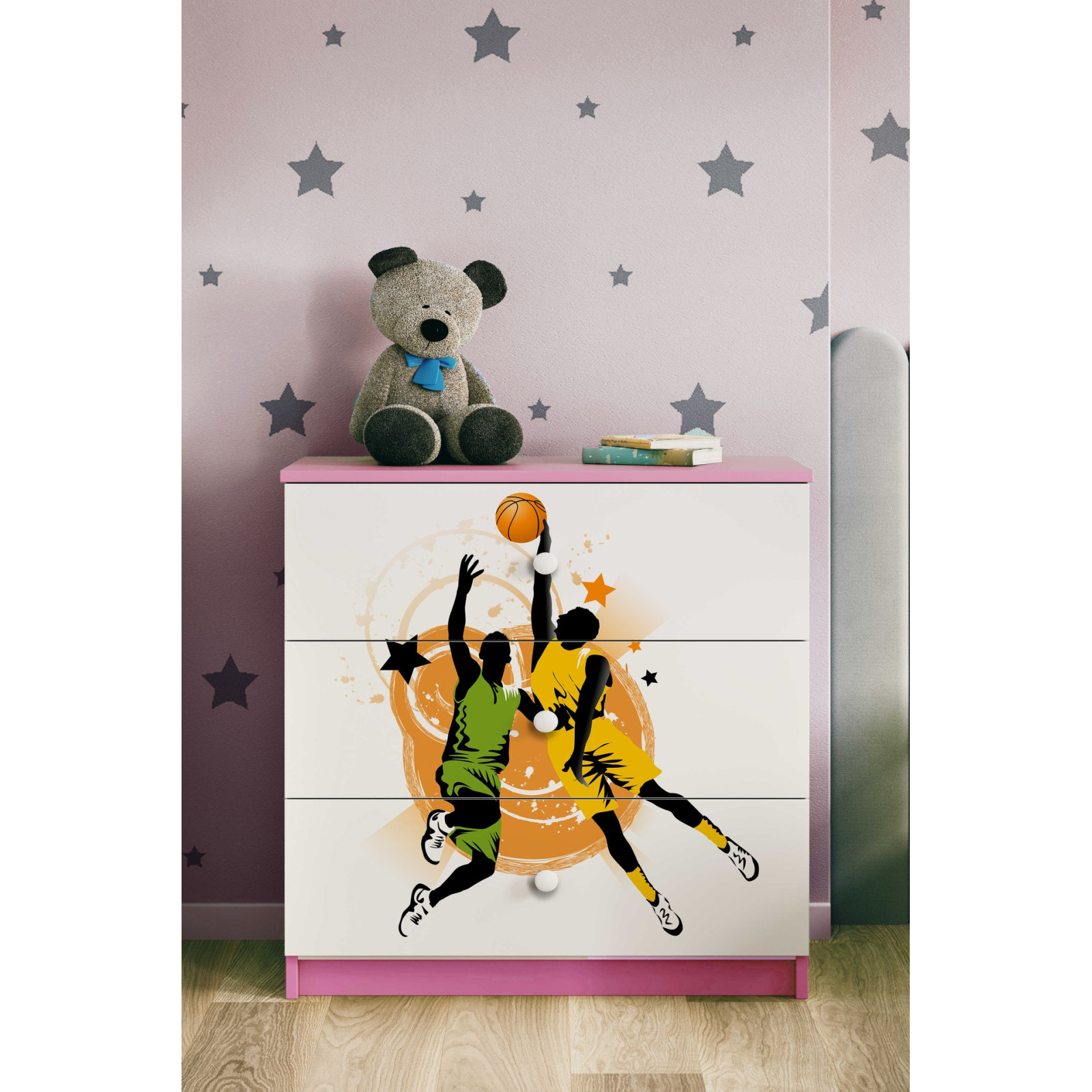 Komoda babydreams różowa Koszykówka