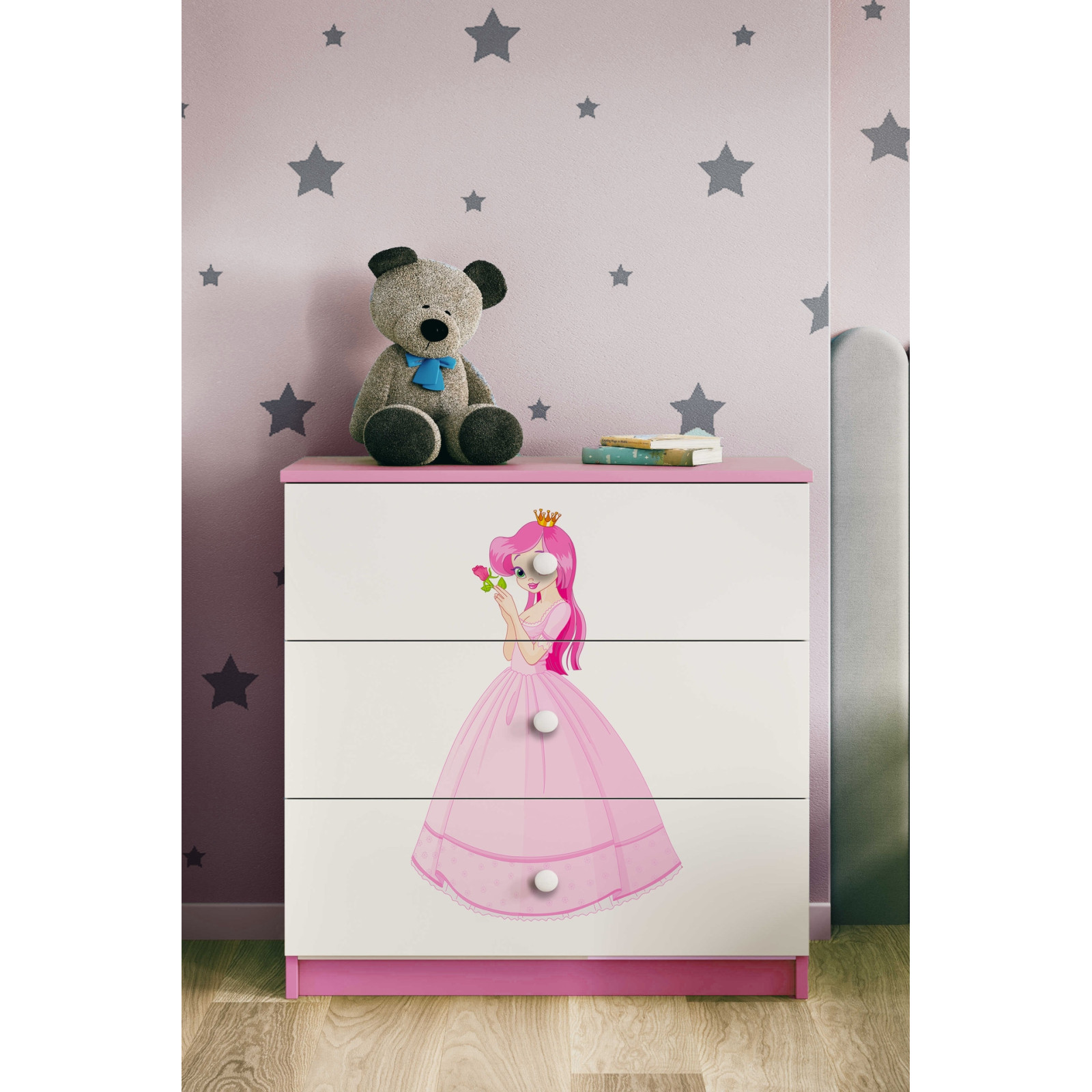 Komoda babydreams różowa Księżniczka
