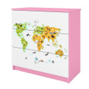 Komoda babydreams różowa Mapa